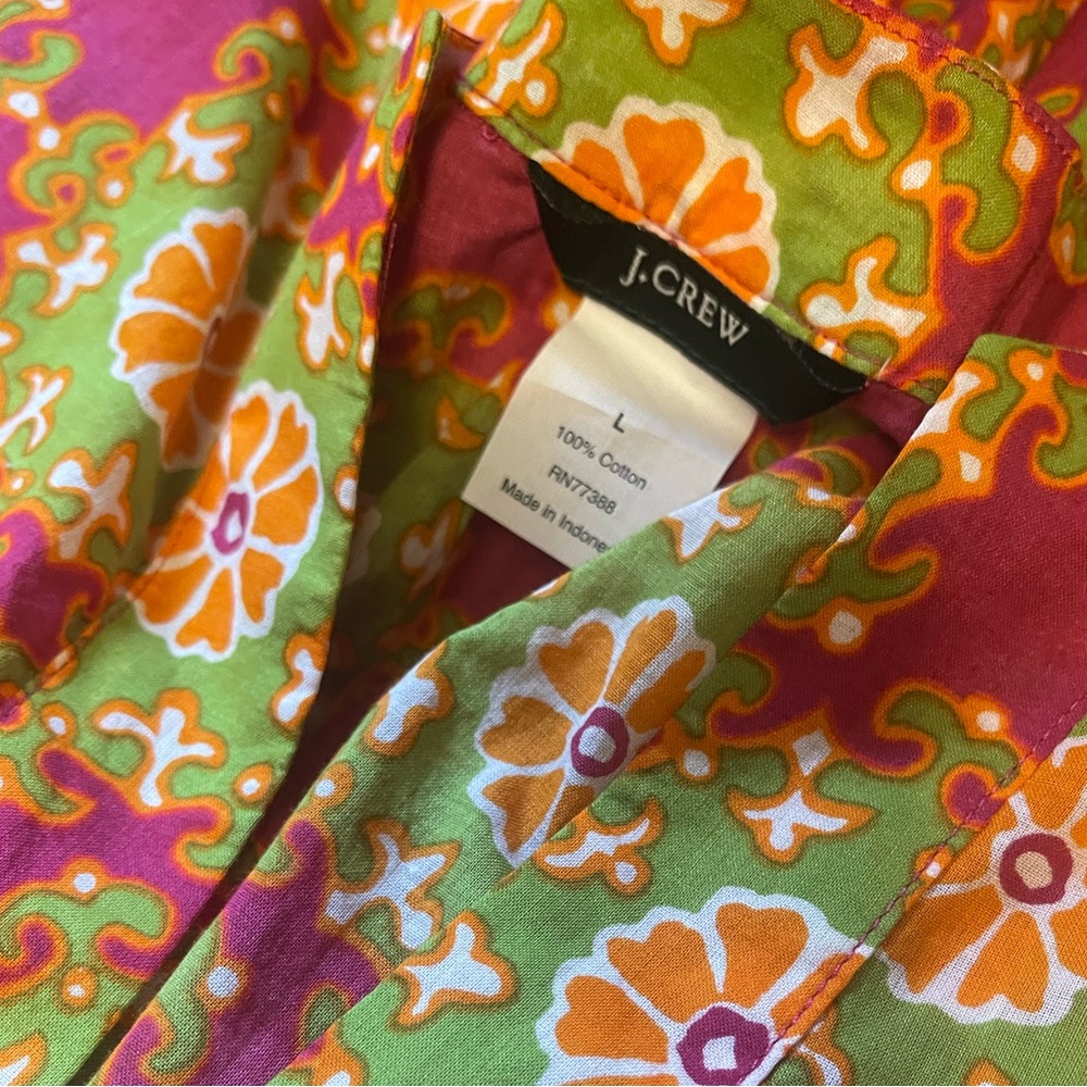 Y2K JCrew Pink, Green and Orange Medallion Tunic
